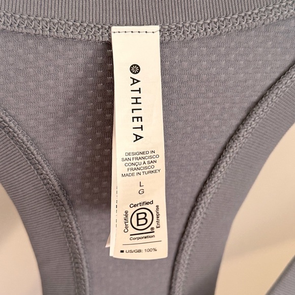 Athleta Momentum Seamless Sport Length Tank in Gray-Blue, GUC, Size L - Picture 3 of 3